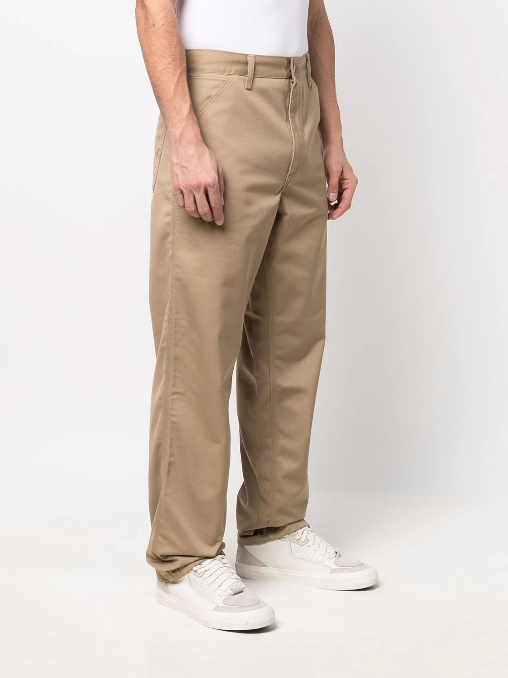 logo-patch straight trousers - 3