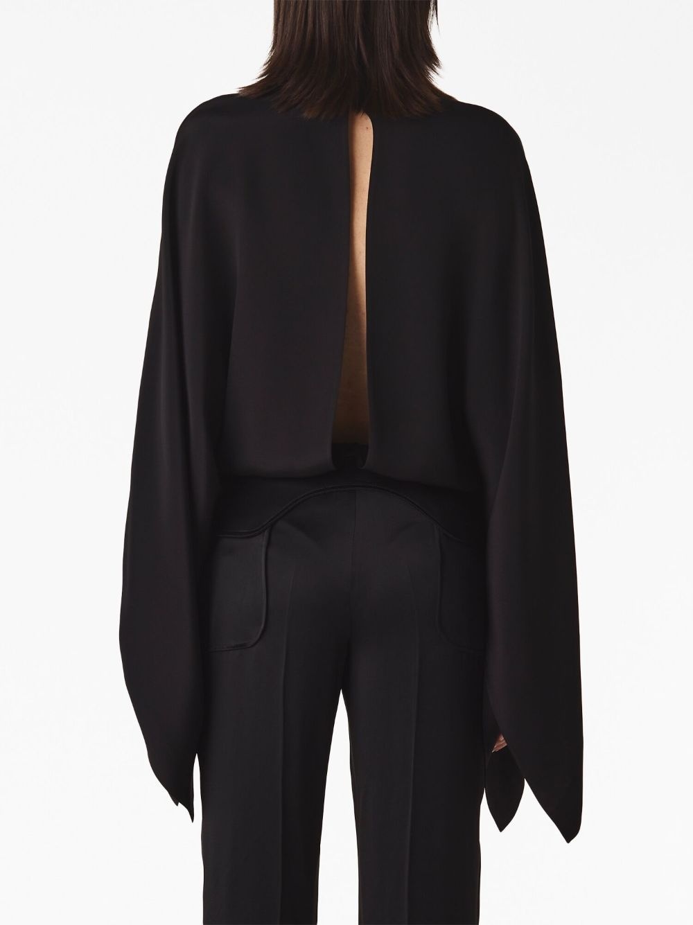 wide-sleeve silk bodysuit - 3