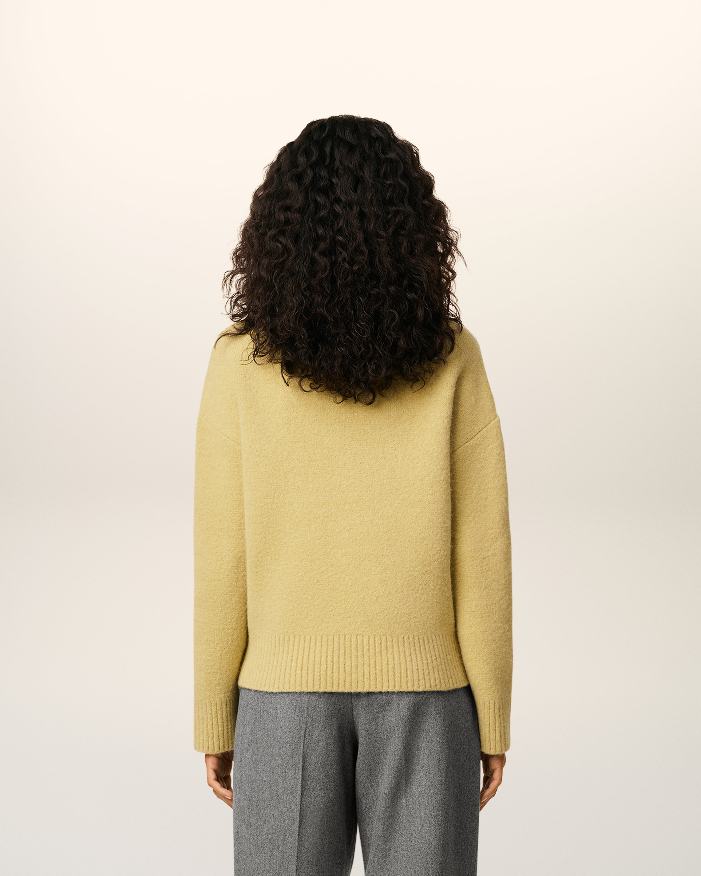YELLOW  ALPACA AMI DE COEUR CREWNECK SWEATER - 5