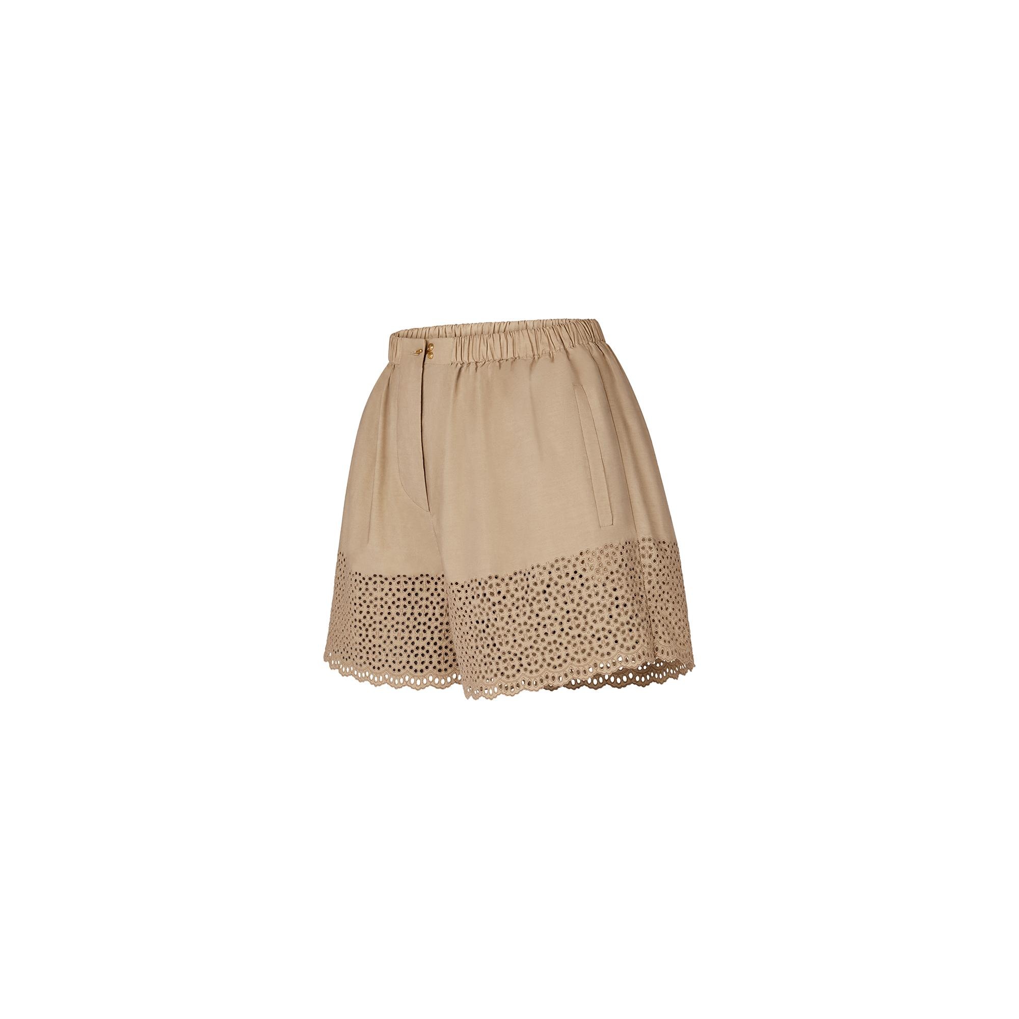 Boderie Anglaise Cotton Poplin Mini Shorts - 2