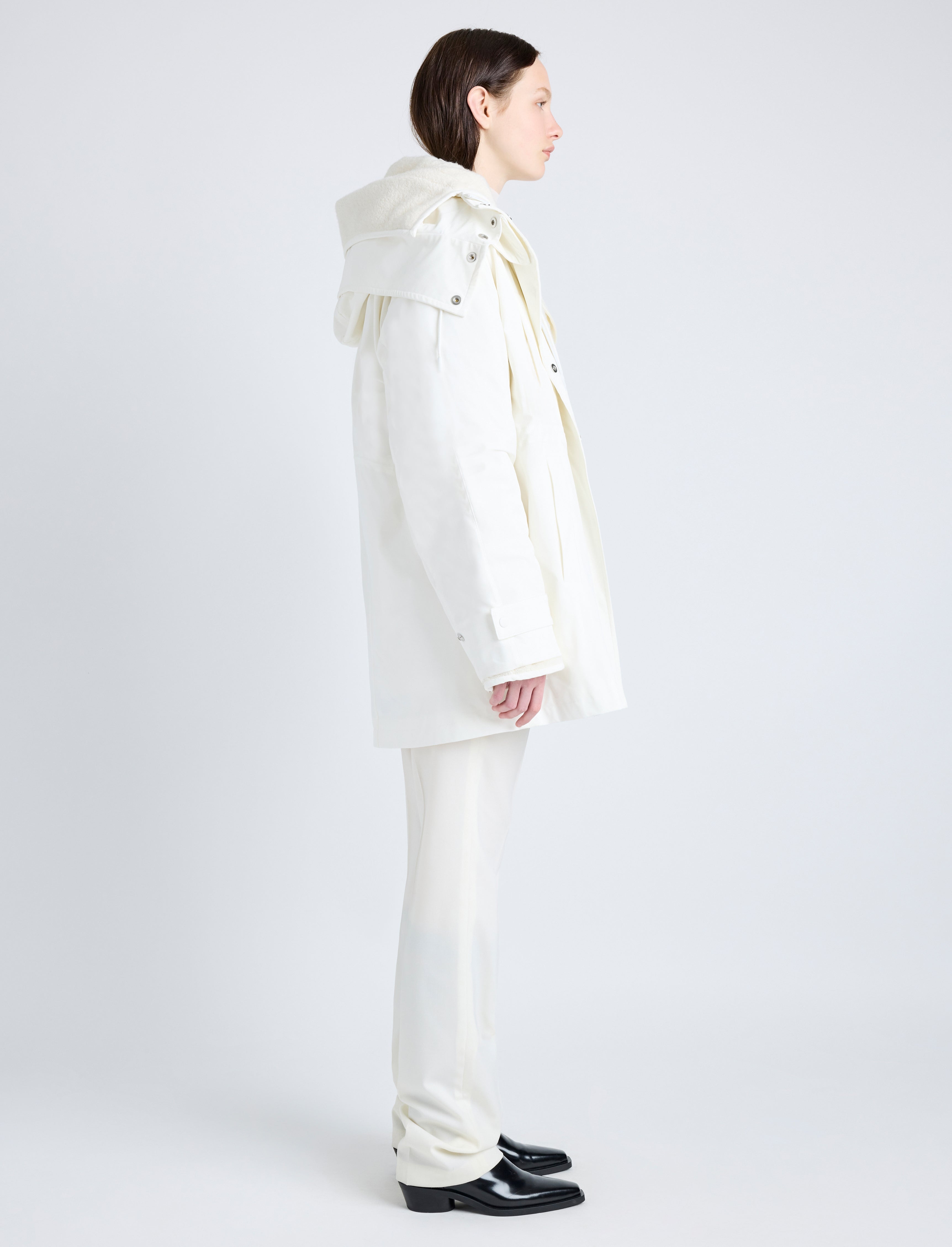 Wilder Coat in Stretch Nylon with Fleece Lining - 4