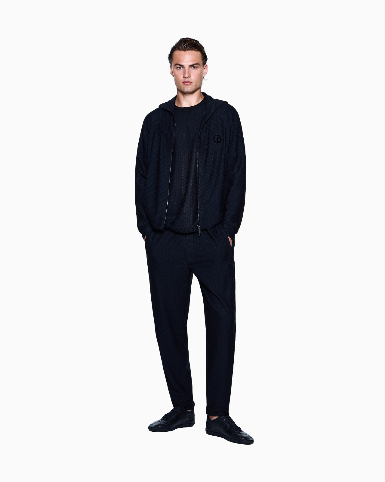 HOODED SWEATSHIRT IN TECHNICAL WAFFLE FABRIC - 2