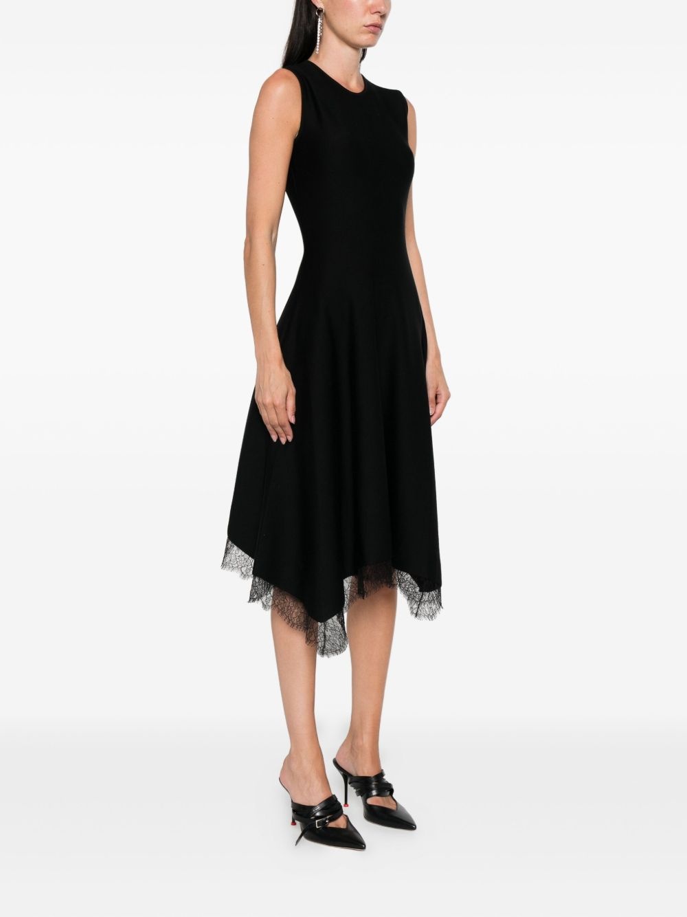 lace-trimmed sleeveless dress - 3