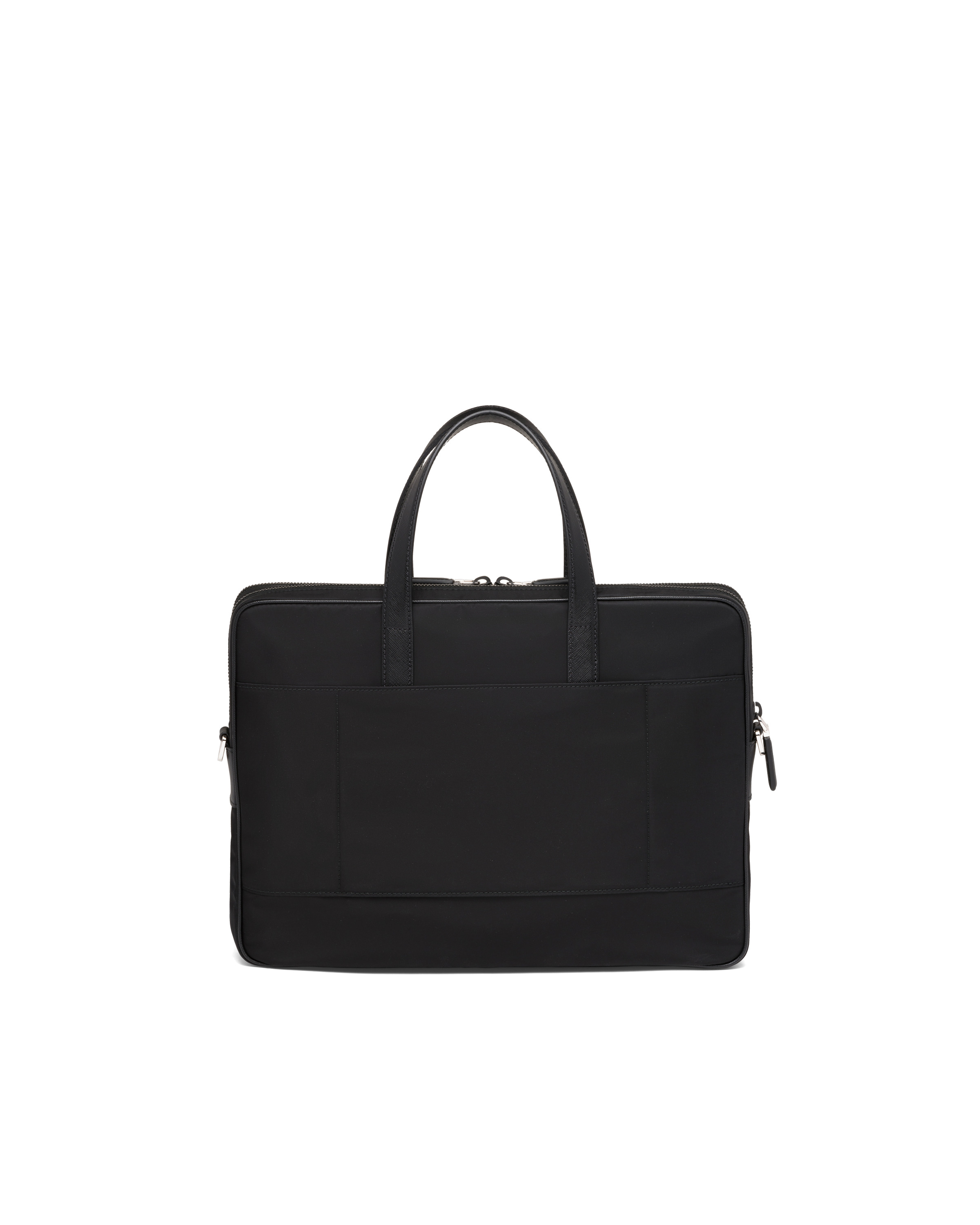 Re-Nylon and Saffiano leather briefcase - 4