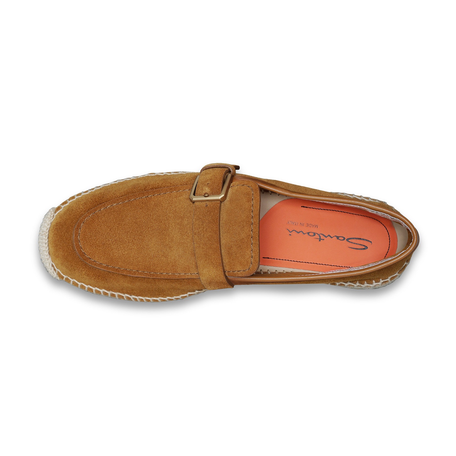 Men's brown suede single-buckle espadrillas - 5