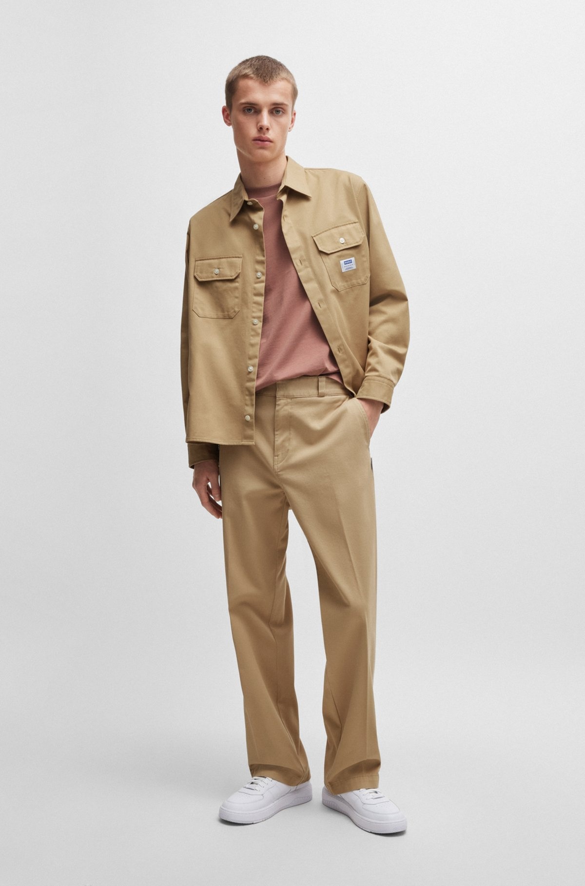 BAGGY-FIT TROUSERS IN COTTON TWILL - 3