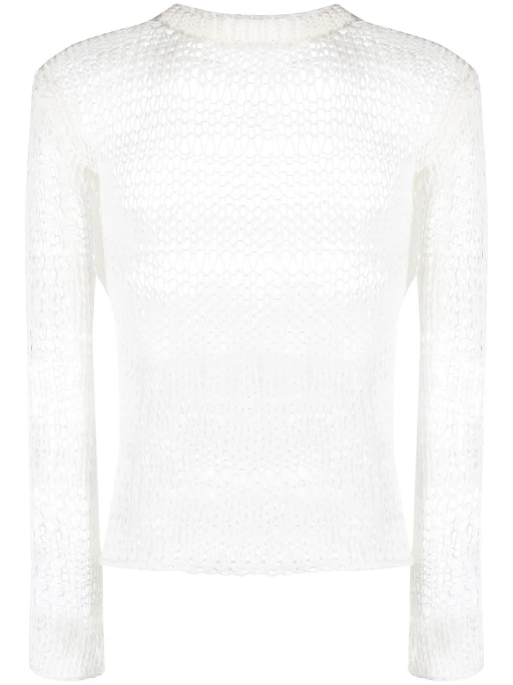 open-knit crew-neck jumper - 1