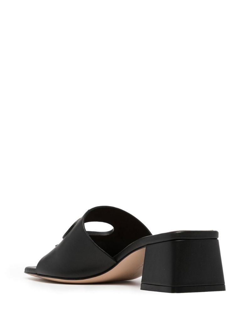 Vitello cut-out leather sandals - 3