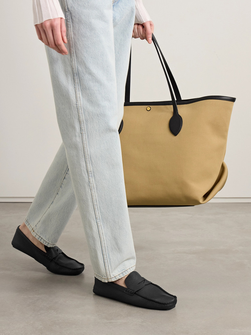 KHAITE Billy Textured-leather Loafers outlook