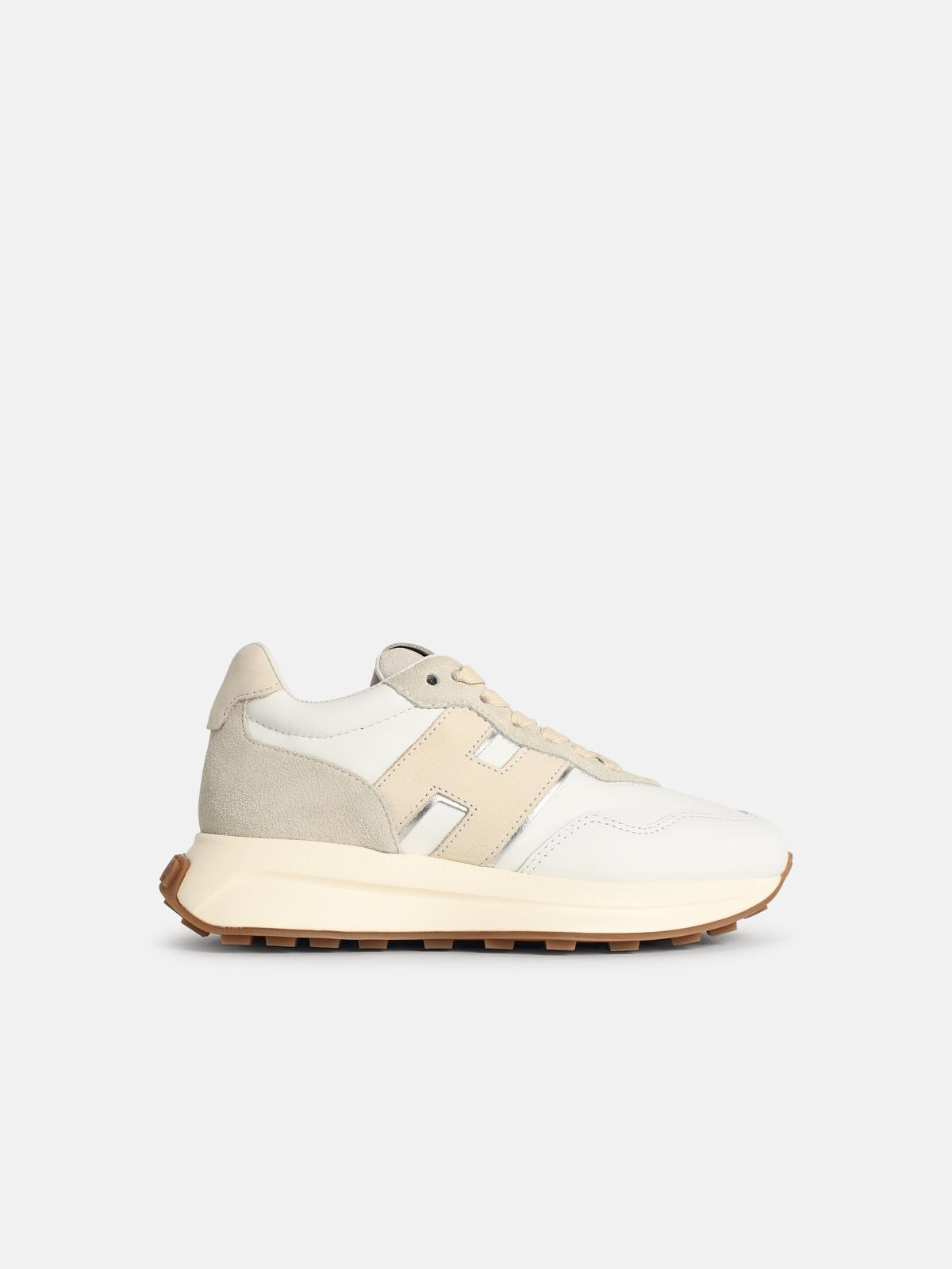 'H641' WHITE LEATHER SNEAKERS - 1