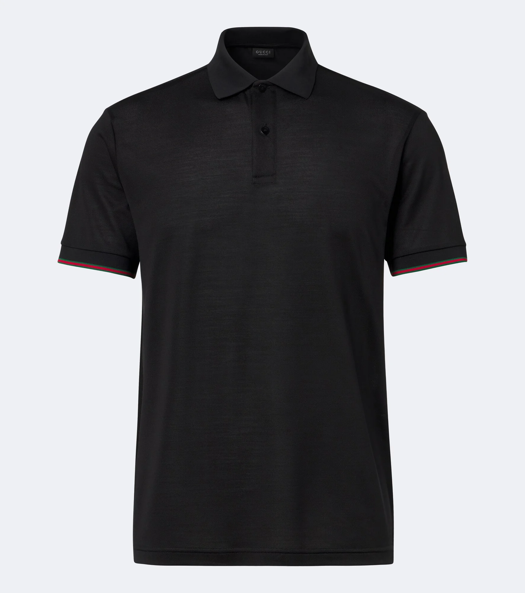 Web Stripe silk jersey polo shirt - 1