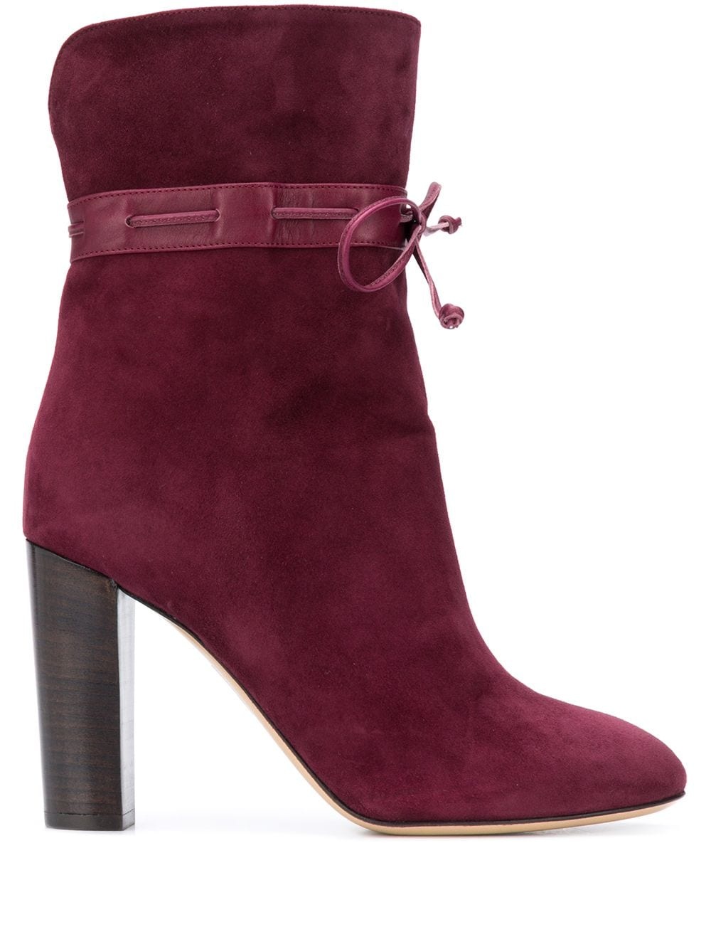 tie fastening ankle booties - 1