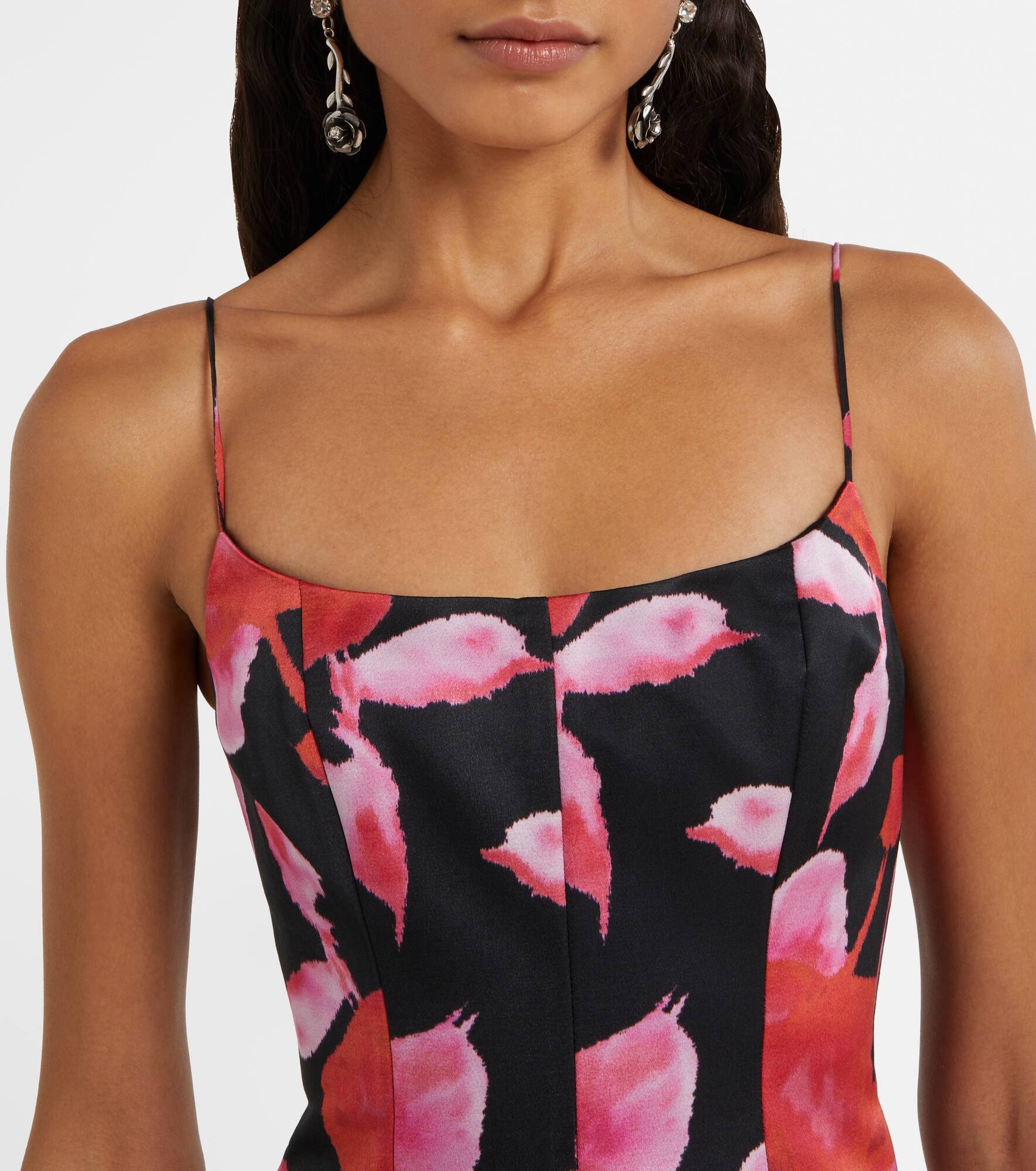 Printed satin minidress - 4