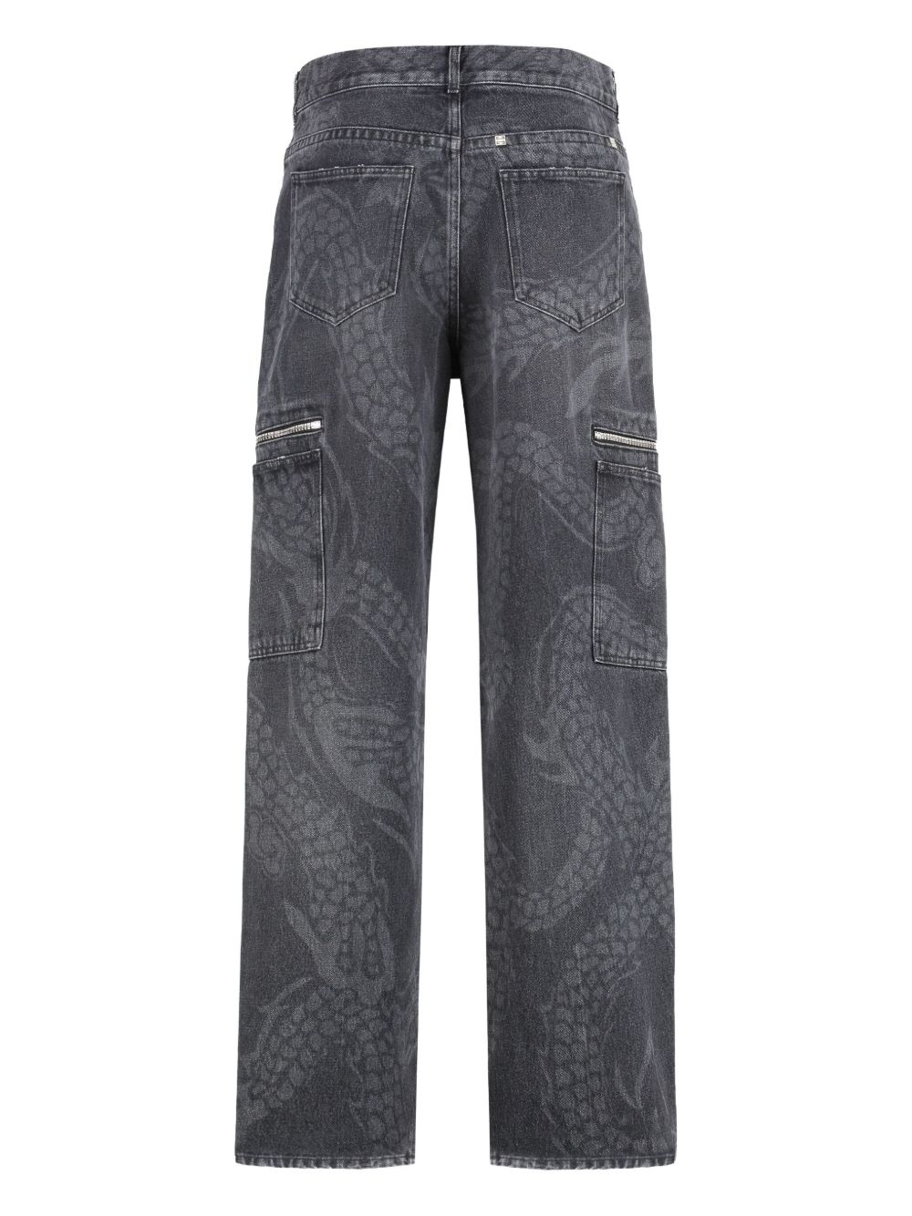 dragon-print cargo jeans - 2