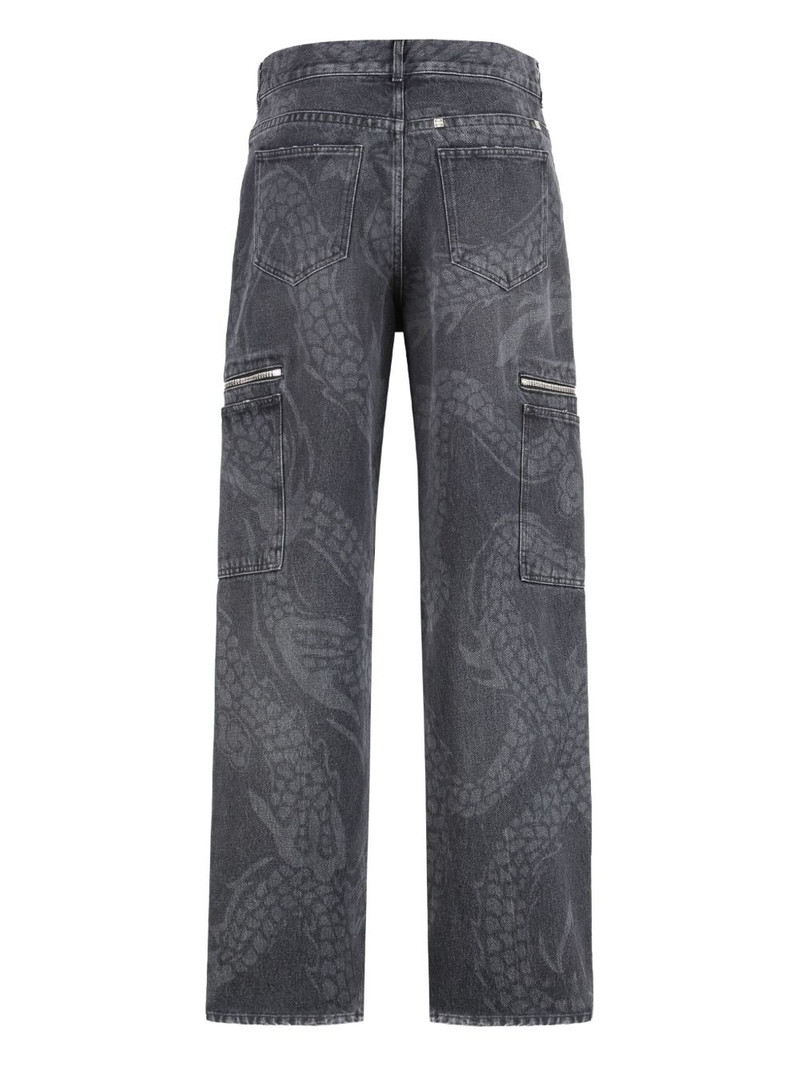 Givenchy dragon-print cargo jeans outlook