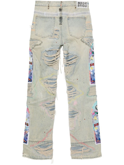 WHO DECIDES WAR embroidered straight-leg jeans outlook