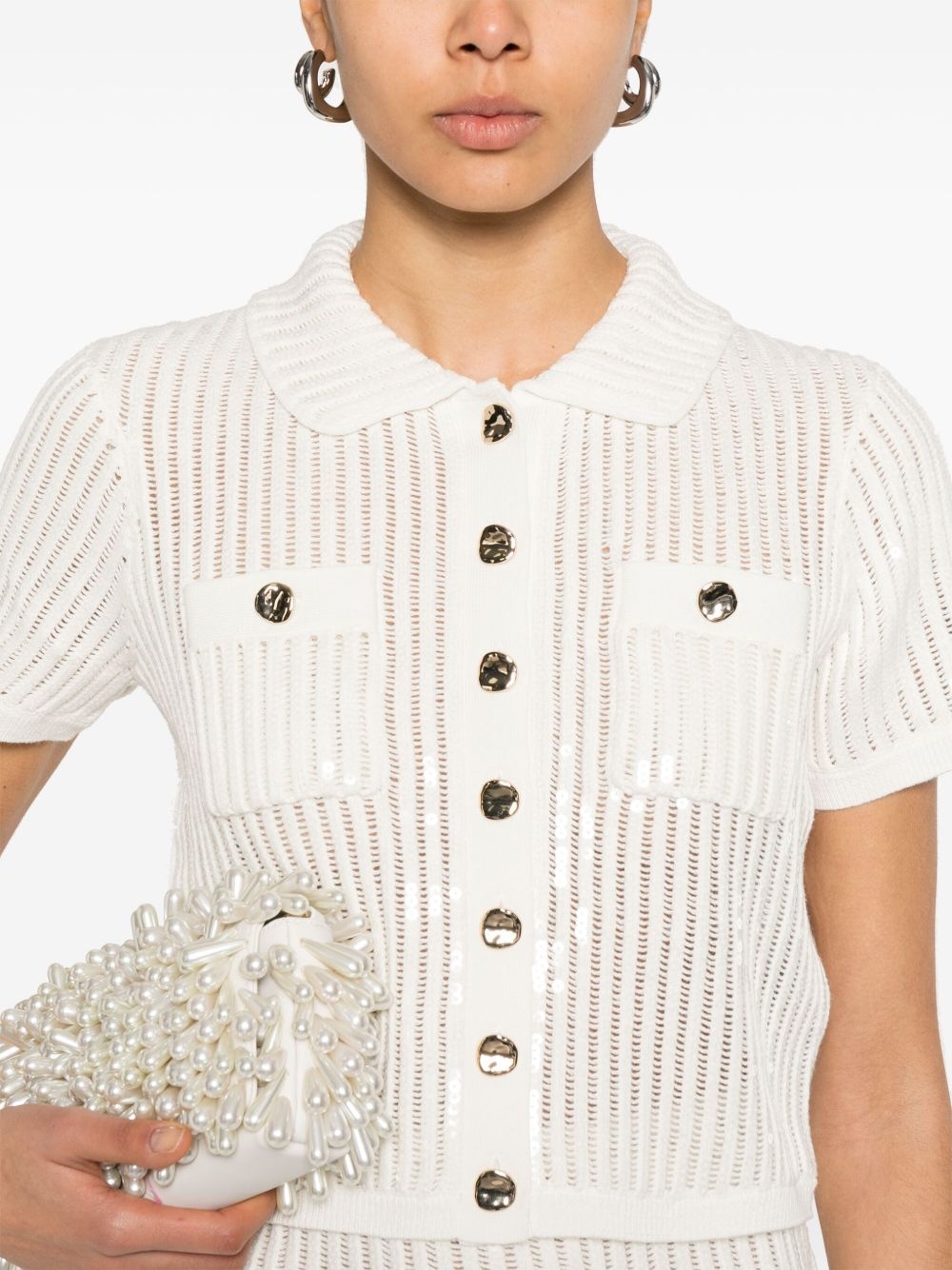 sequined crochet cardigan - 5