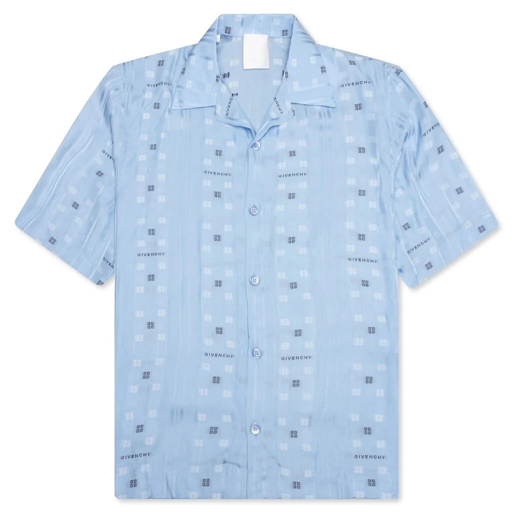 GIVENCHY BOXY FIT SHIRT W/ HAWAIIAN COLLAR - NAVY/LIGHT BLUE - 1