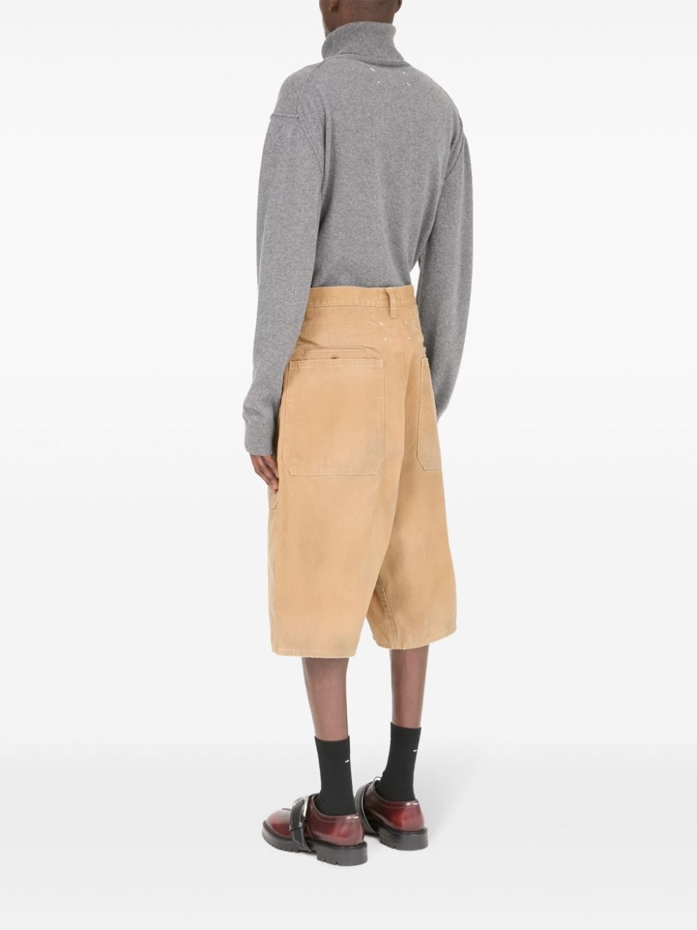 high-waisted cotton shorts - 5