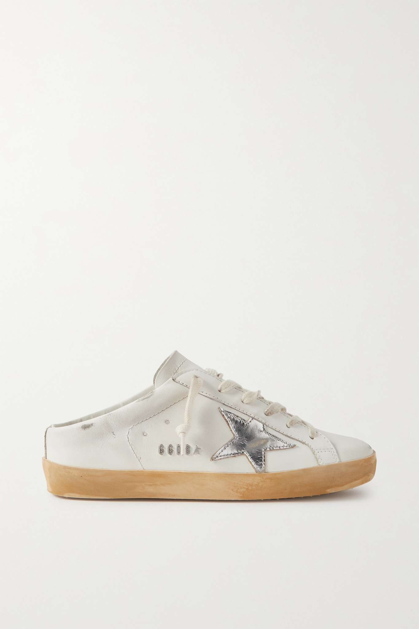 Superstar Sabot  faux pearl-embellished distressed leather slip-on sneakers - 1