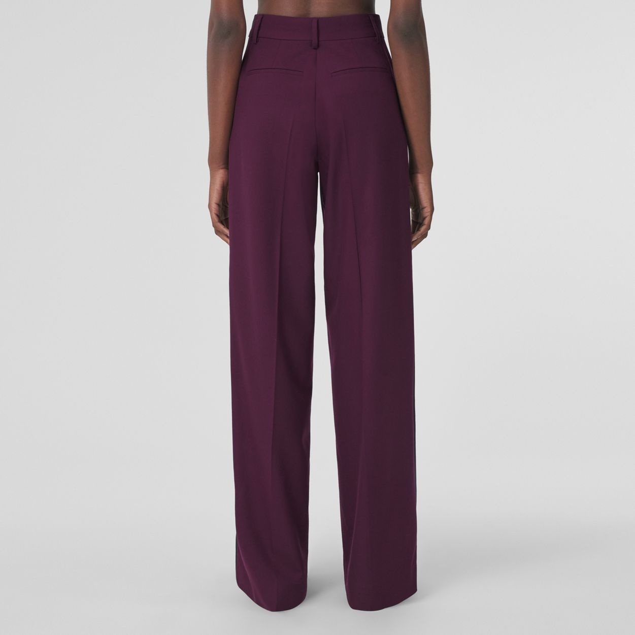 Two-tone Wool Wide-leg Trousers - 4