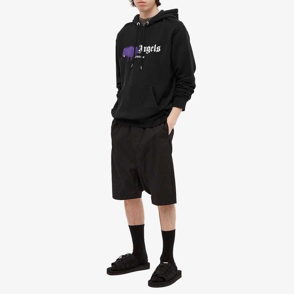 Palm Angels Aspen Heart Sprayed Hoodie 'Black/Purple