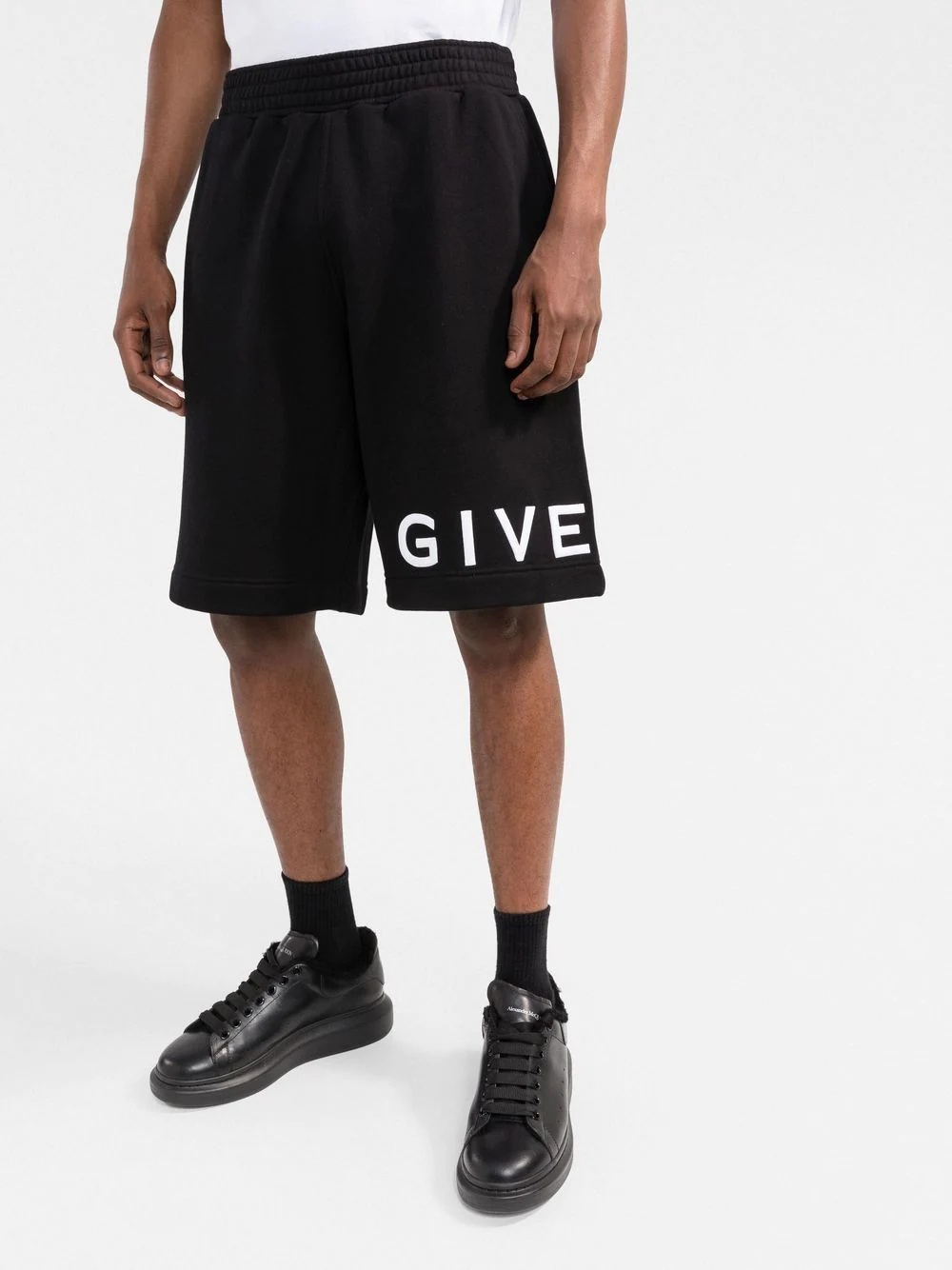 logo-print track shorts - 3