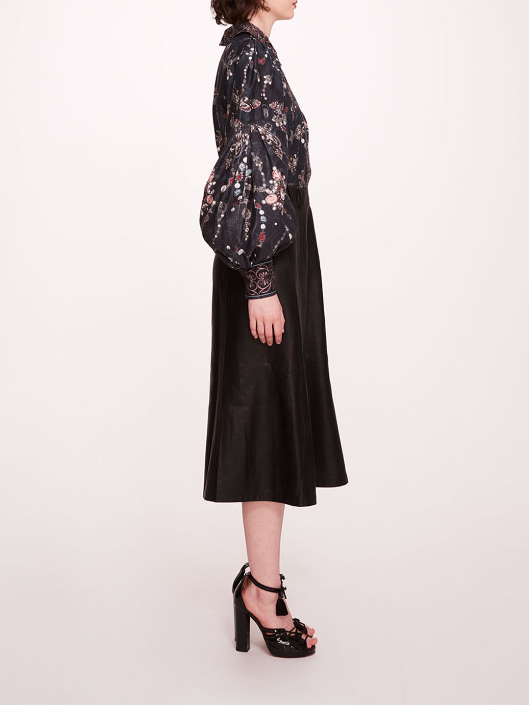 FAUX LEATHER POPLIN MIDI DRESS - 3