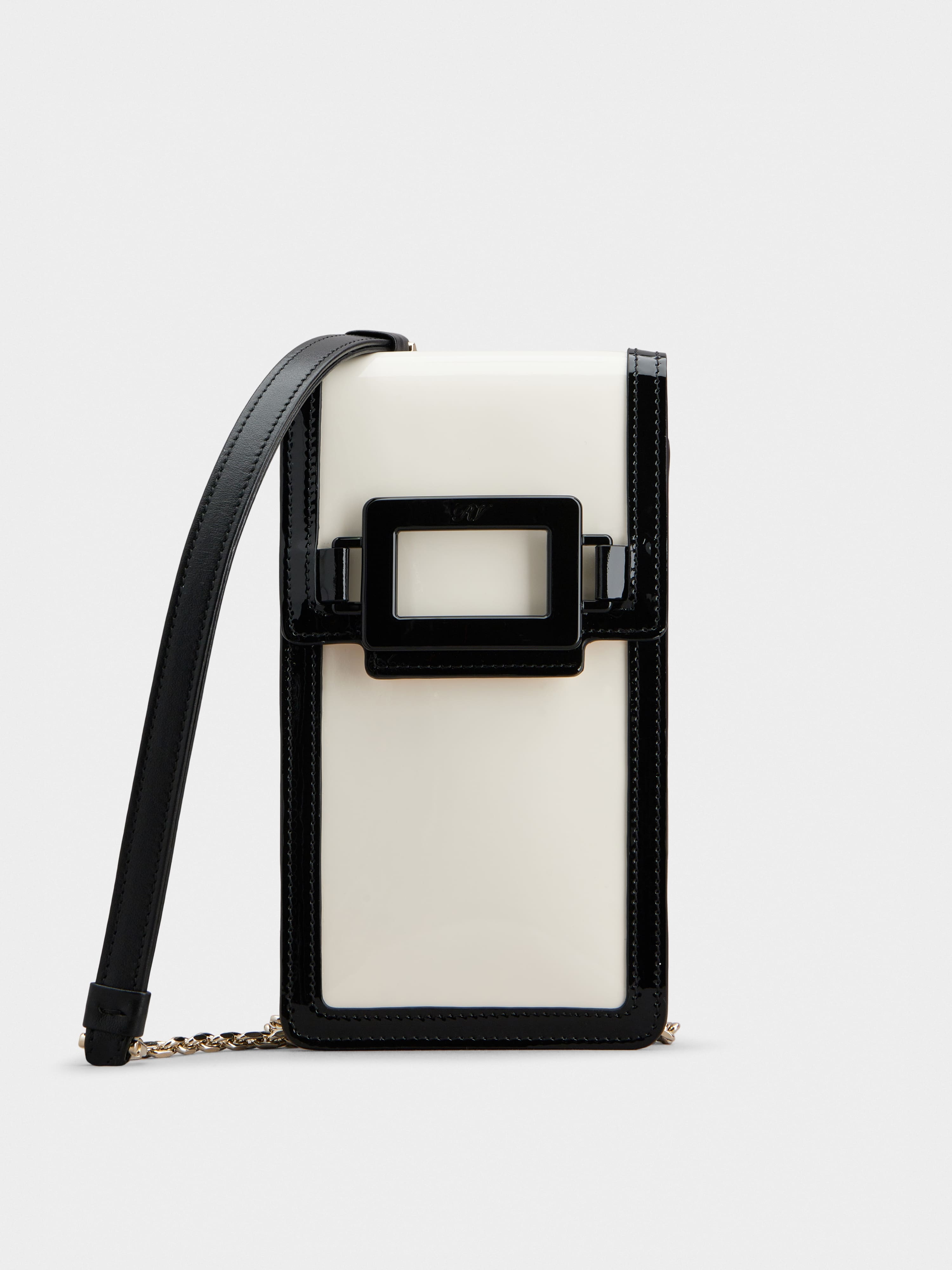 Belle Vivier Lacquered Buckle Smartphone Bag in Patent Leather - 1