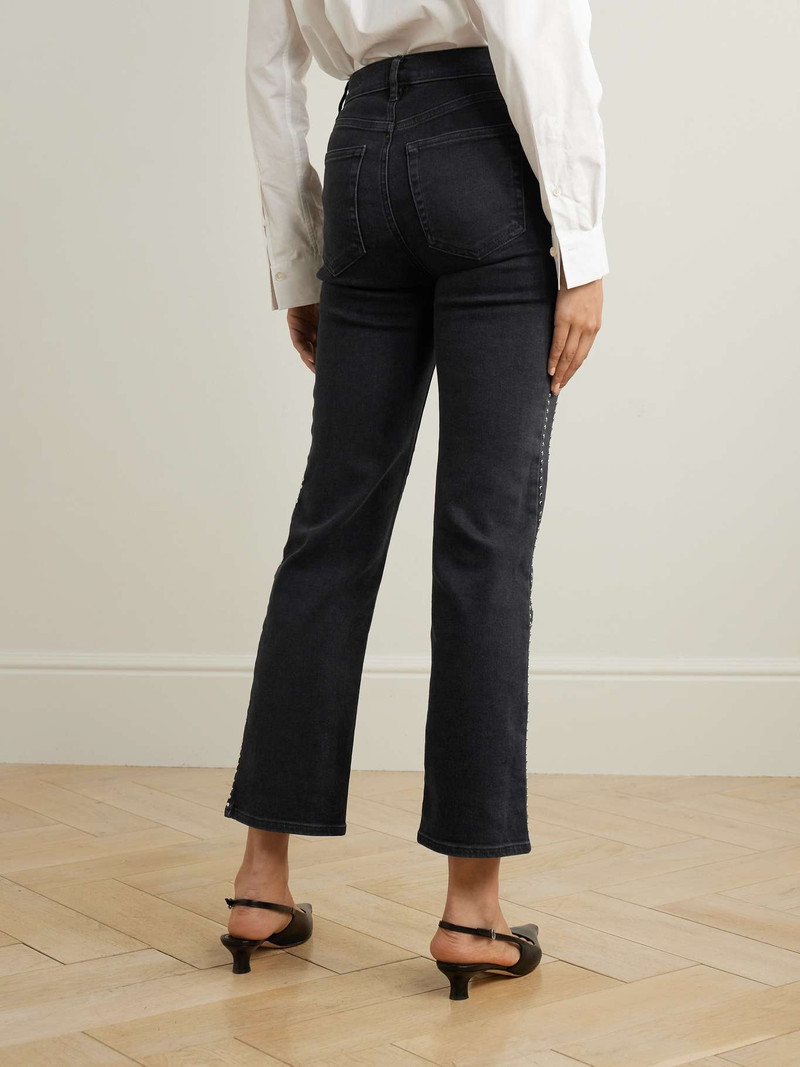 Le Sleek embellished cropped high-rise straight-leg jeans 4