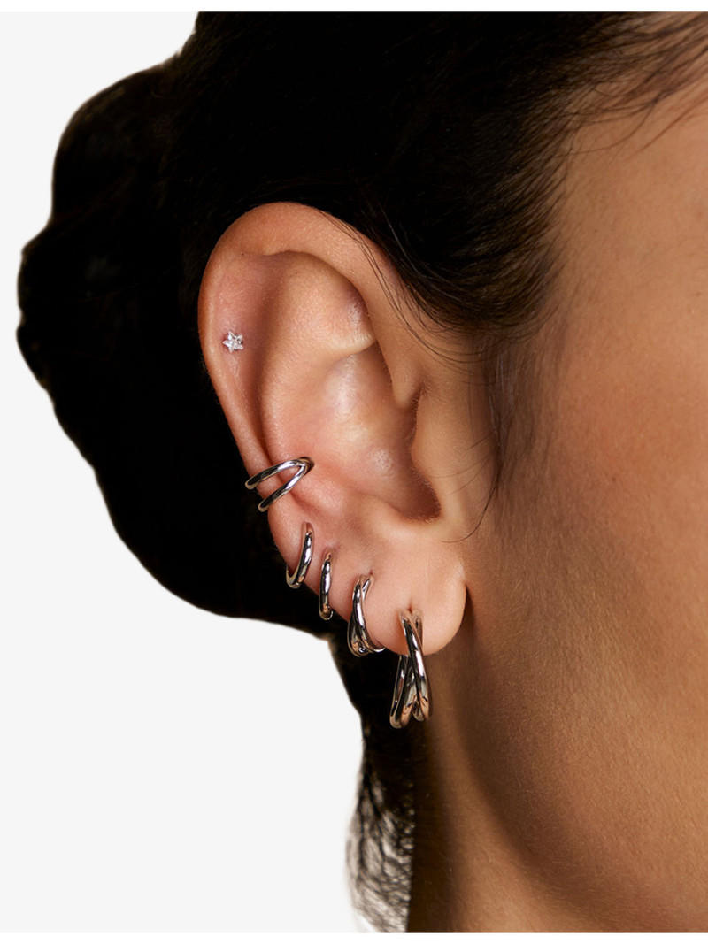 Illusion Twist Rhodium-Plated Sterling-Silver Hoop Earrings 4