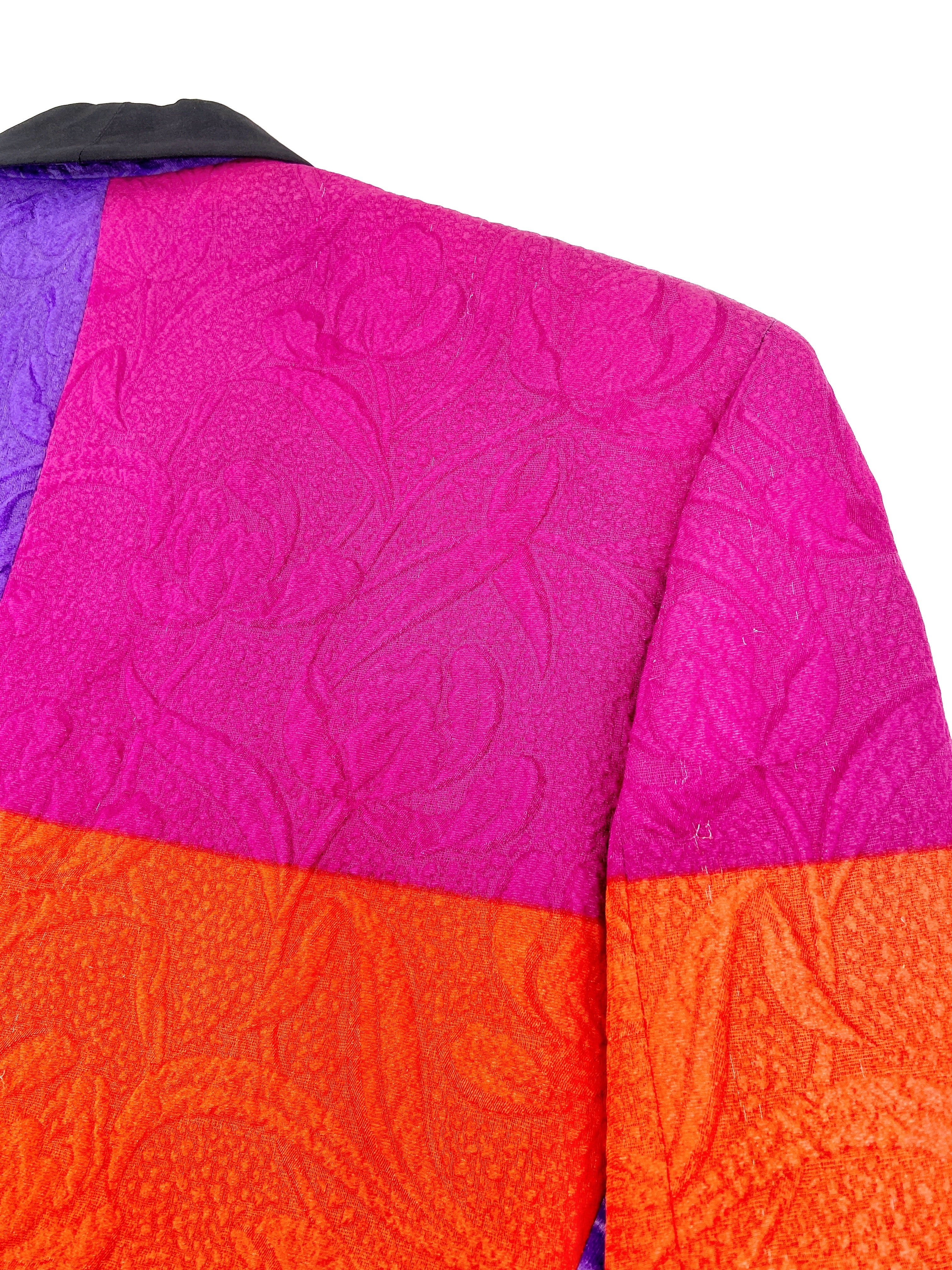 Gianni Versace Spring 1990 Colour Block Baroque Silk Blazer Jacket 44 - 16