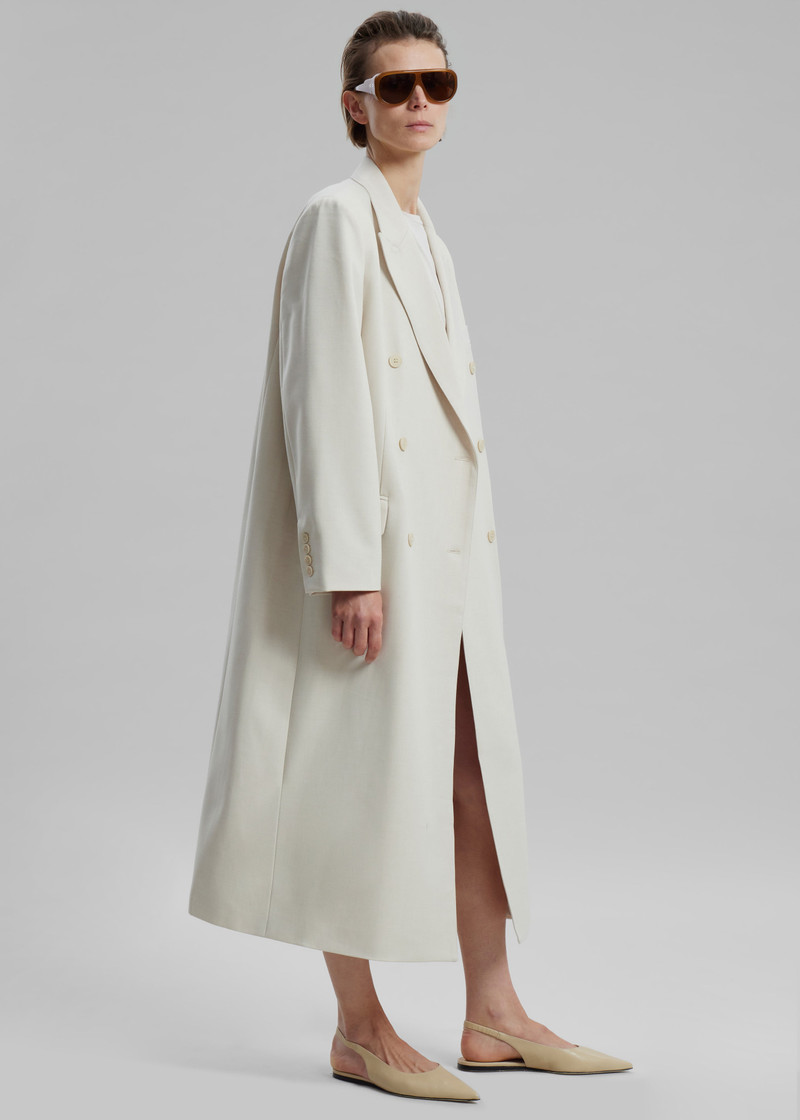 Dex Double Breasted Coat - Beige 1