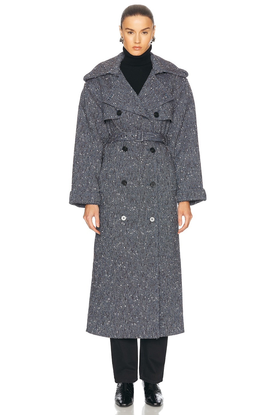 Boucle Trench Coat - 2
