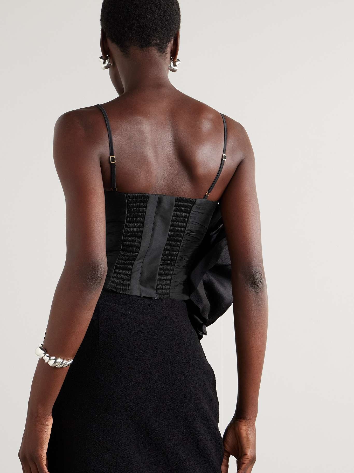 Potion Spiral cropped appliquéd ruched taffeta top - 3