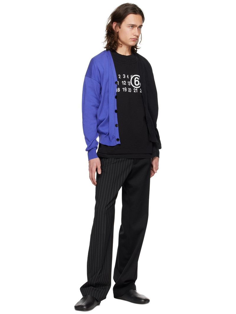 MM6 Maison Margiela Blue & Black Paneled Cardigan outlook