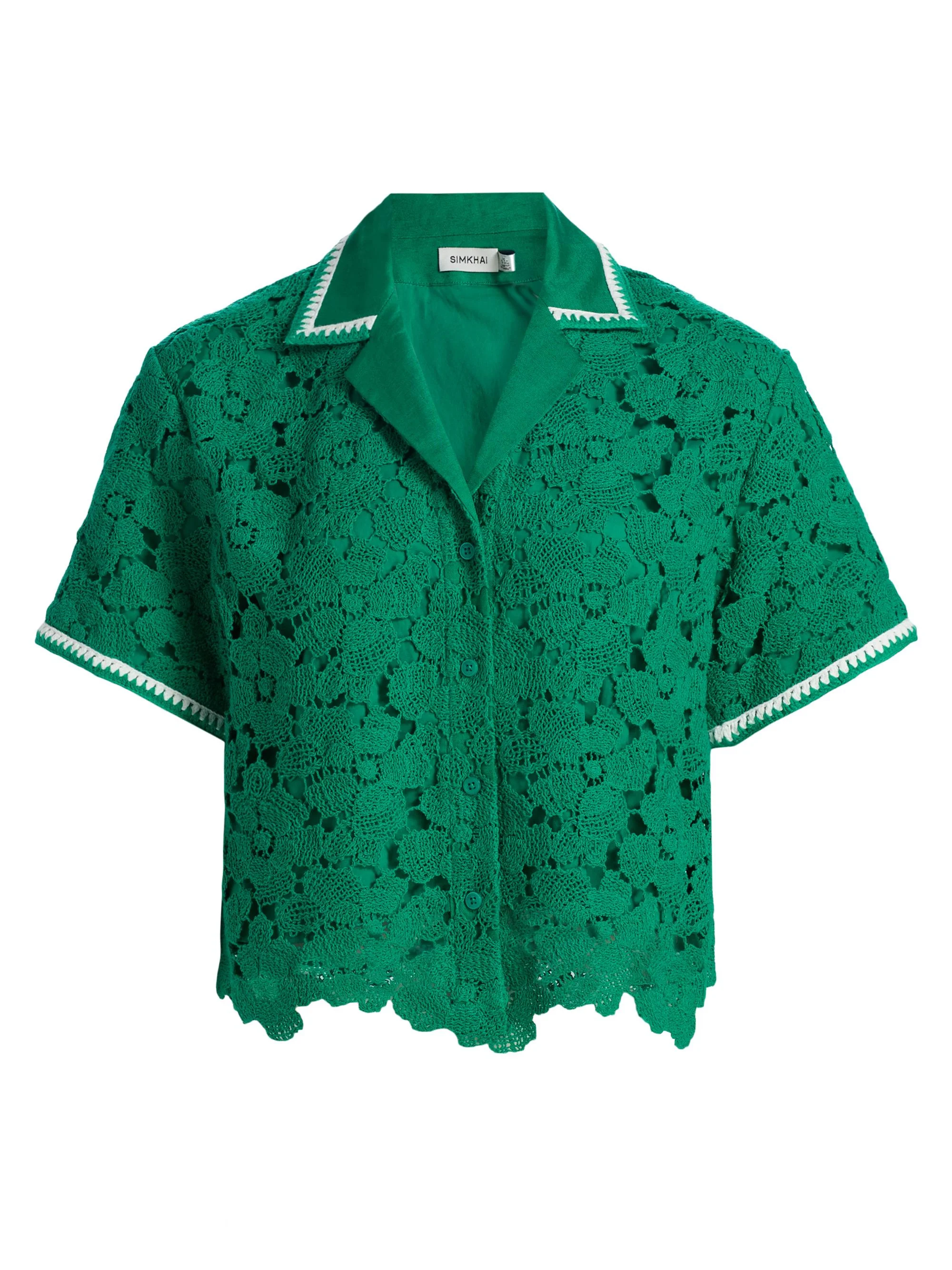 Women's Glenn Lace Camp Shirt - Kelly Green - 1