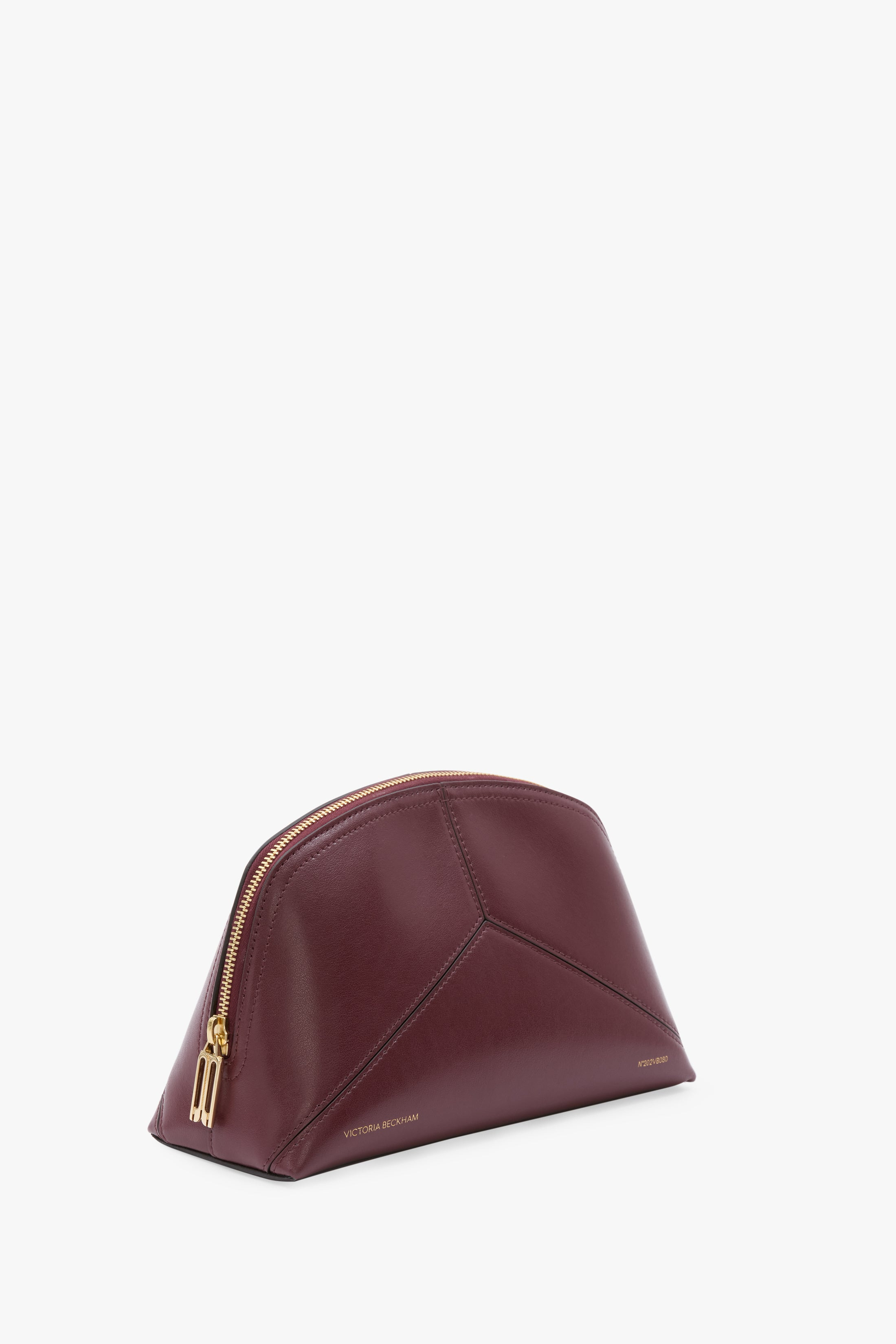 Victoria Large Travel Pouch In Burgundy Smooth Leather - 2
