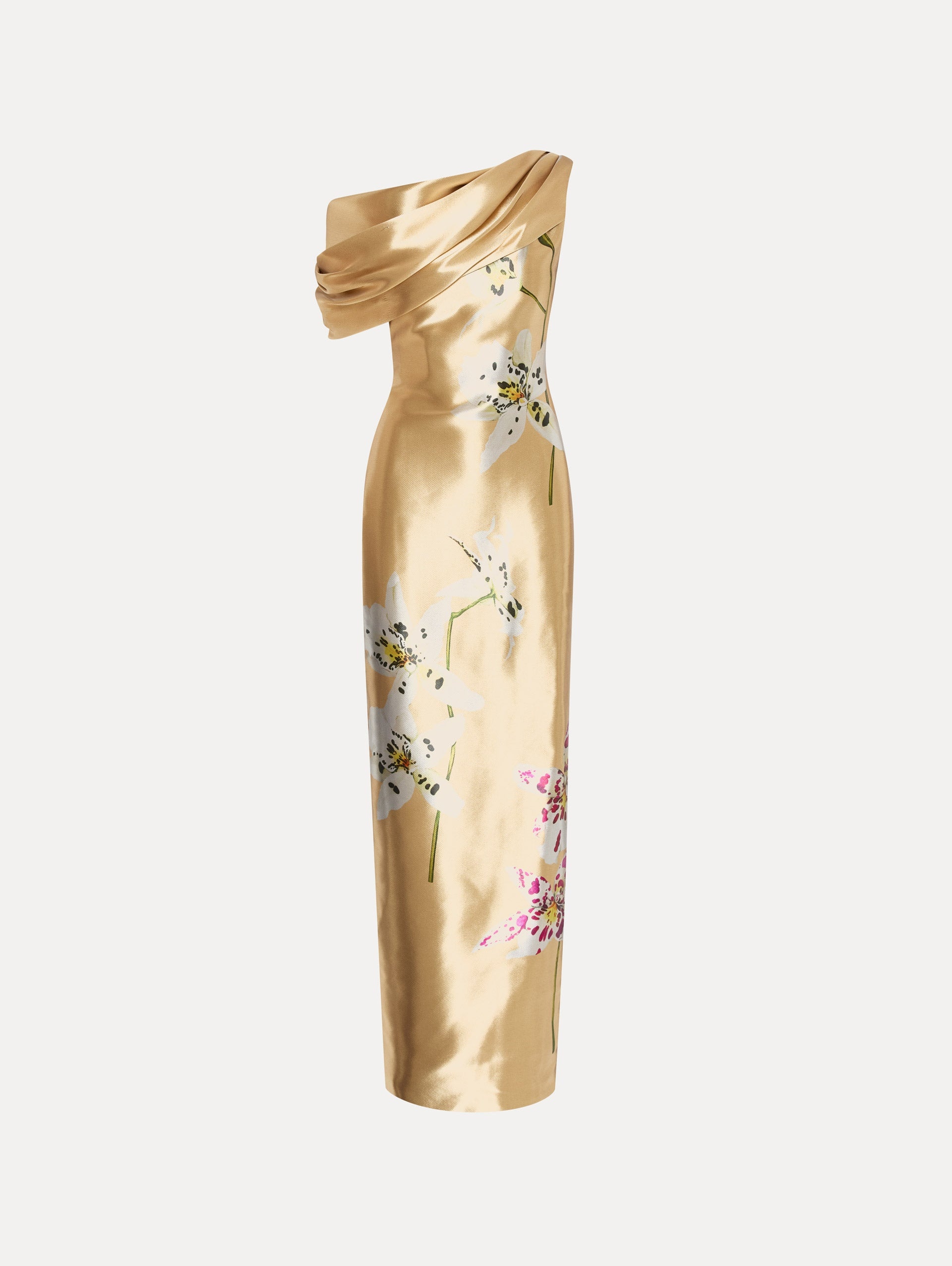 ORCHID GOLD METAL ORGANZA GOWN - 1