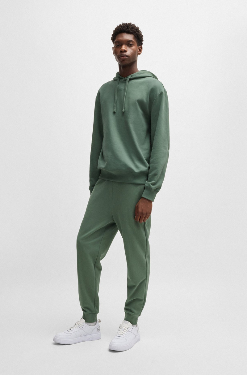 HUGO COTTON-TERRY RELAXED-FIT HOODIE WITH LOGO PRINT outlook