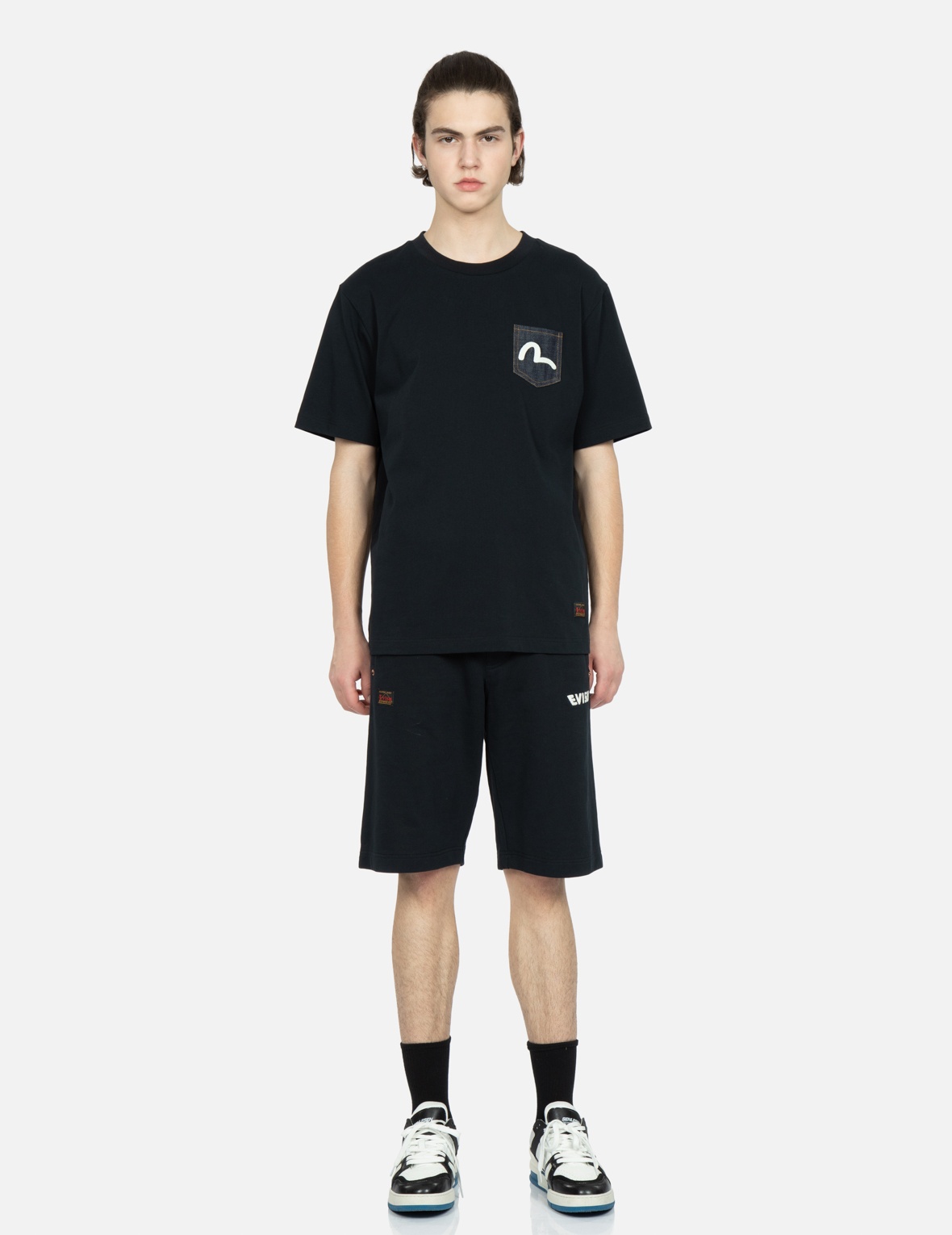 KOI-DRAGON DAICOCK PRINT SWEAT SHORTS - 6