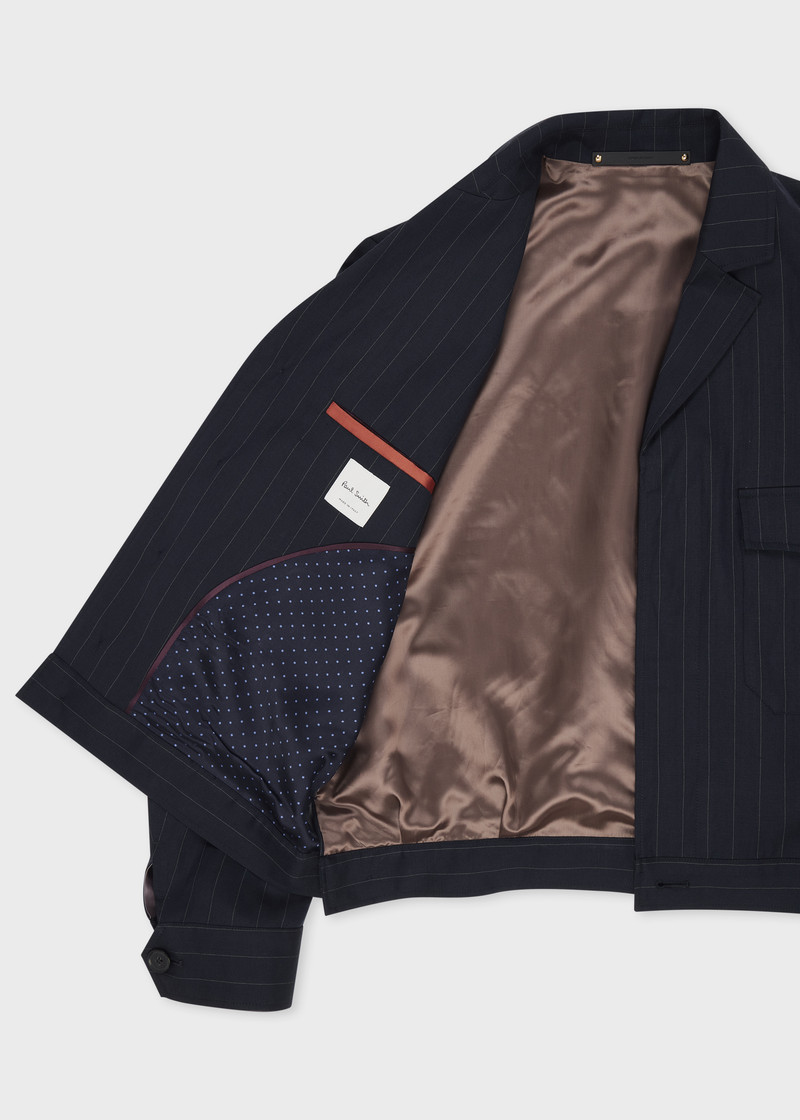 Navy Wool-Linen Pinstripe Jacket 4