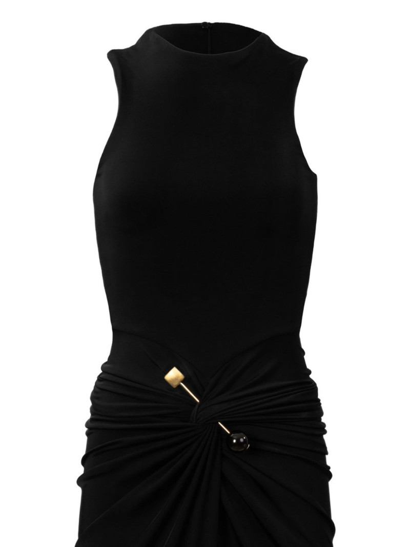 SILVIA TCHERASSI Len pin-embellished ruched maxi dress outlook