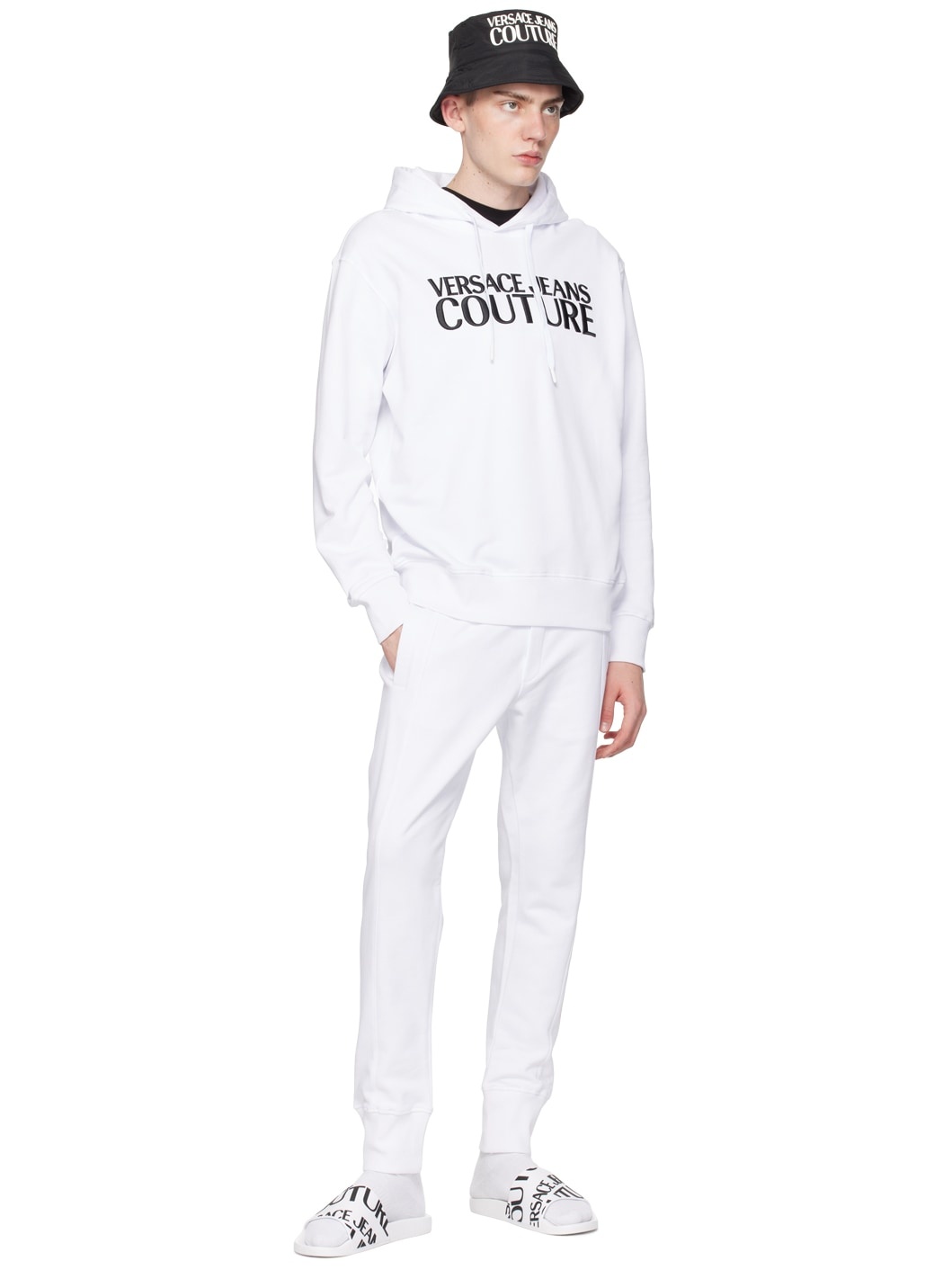 White Embroidered Hoodie - 4