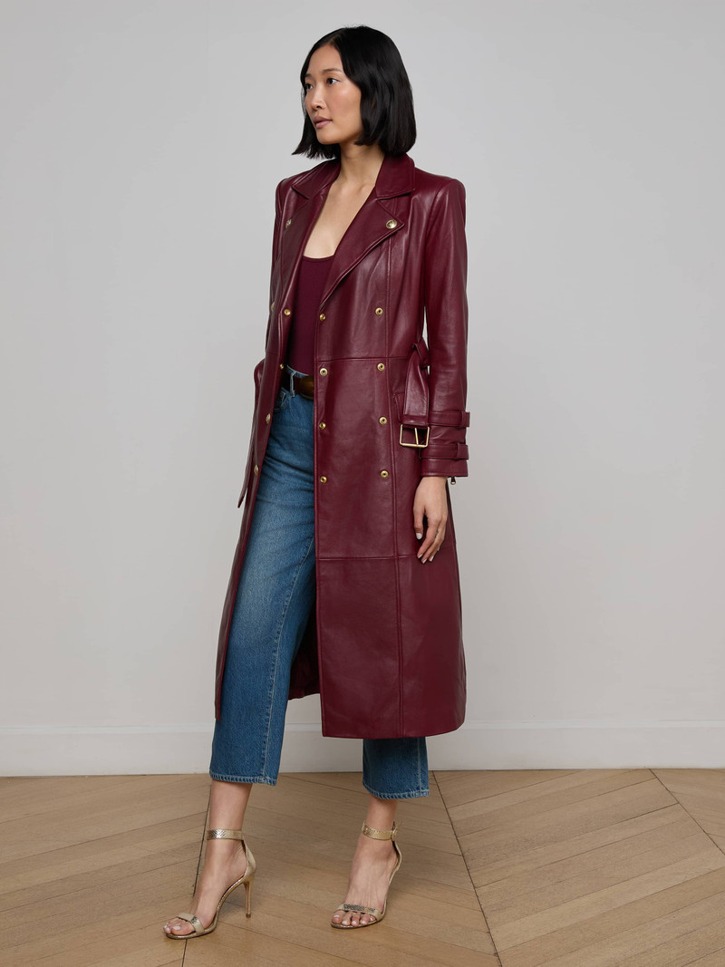 Celina Leather Trench Coat 3