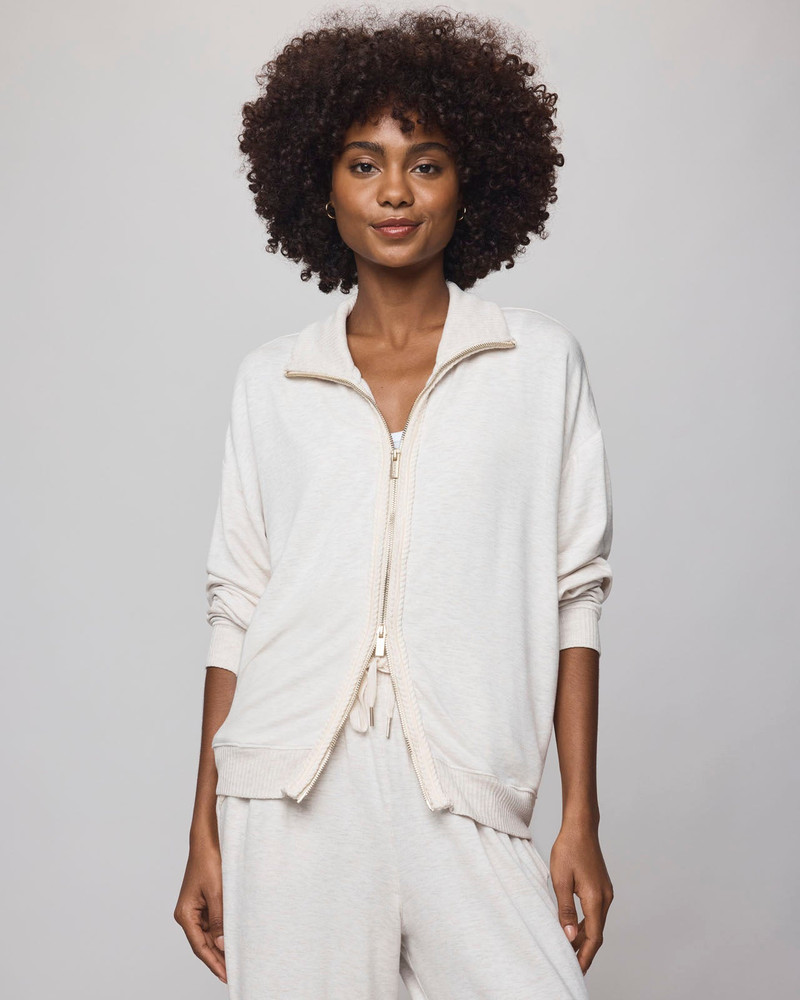 Splendid Supersoft Trim Zip Up Sweater Using LENZING™ECOVERO™ Fibers outlook