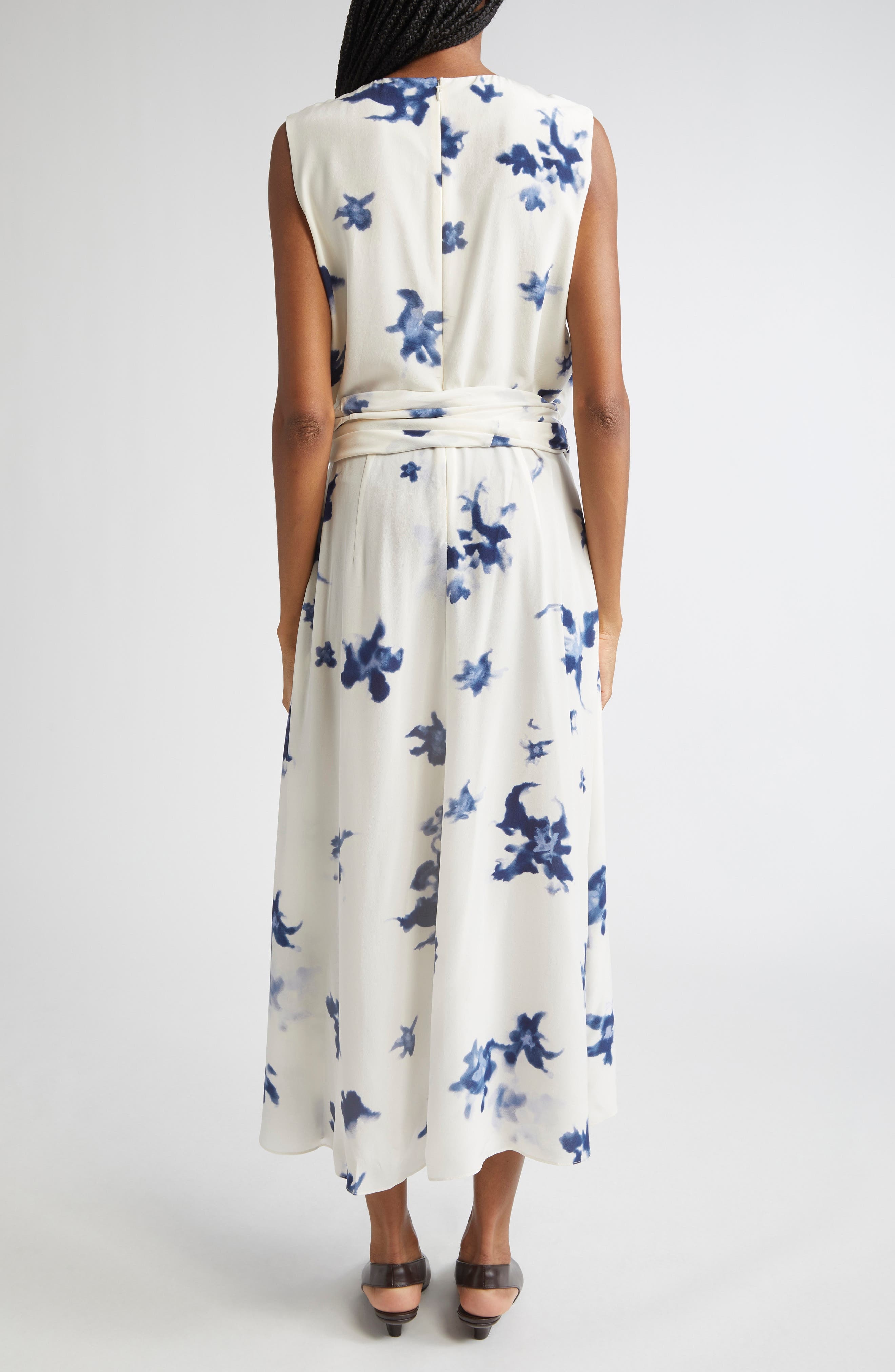 Altuzarra Penny Floral Print Silk High-Low Maxi Dress in Berry Blue Flowers at Nordstrom - 2