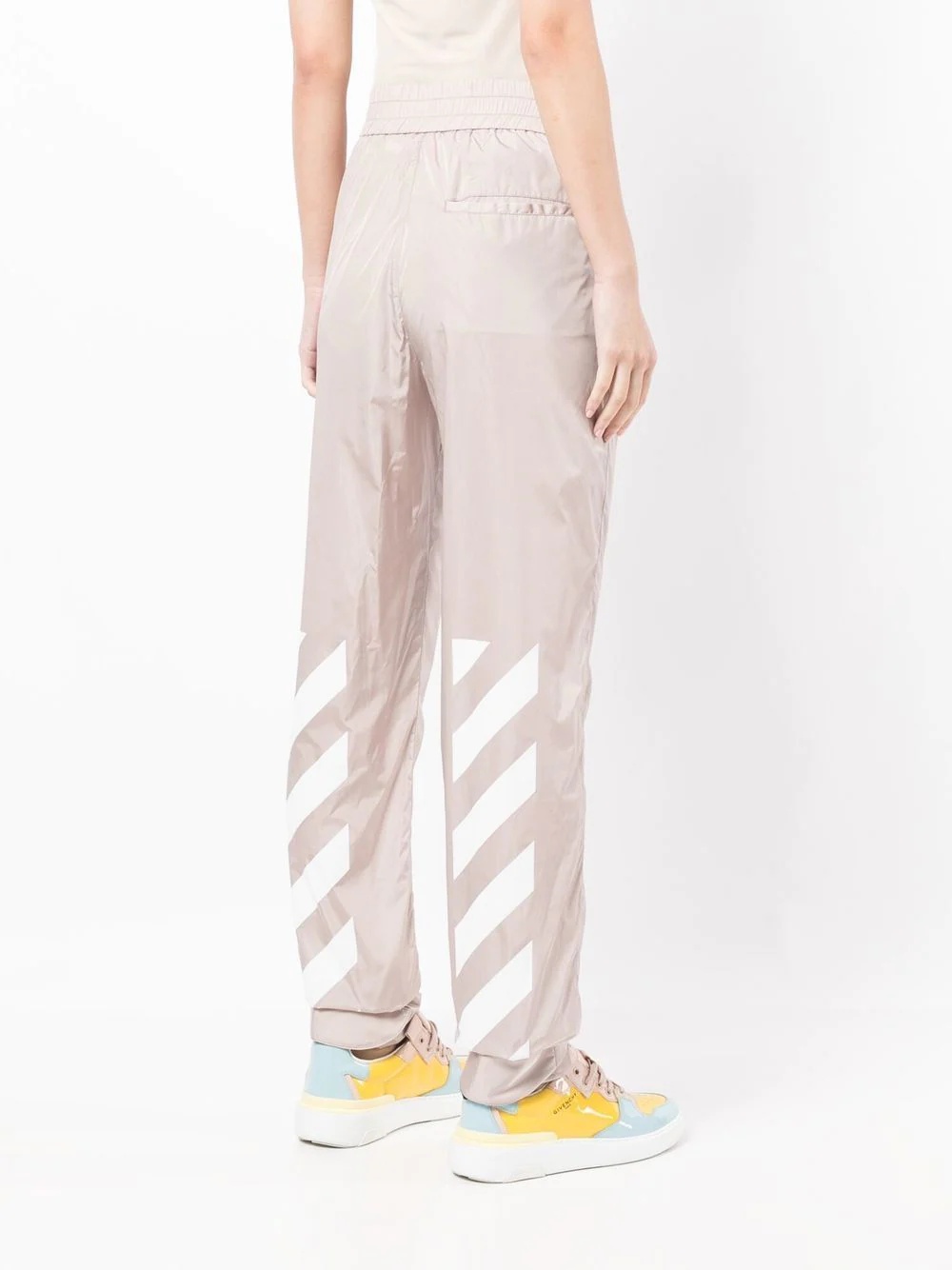 diagonal-stripe straight-leg trousers - 4
