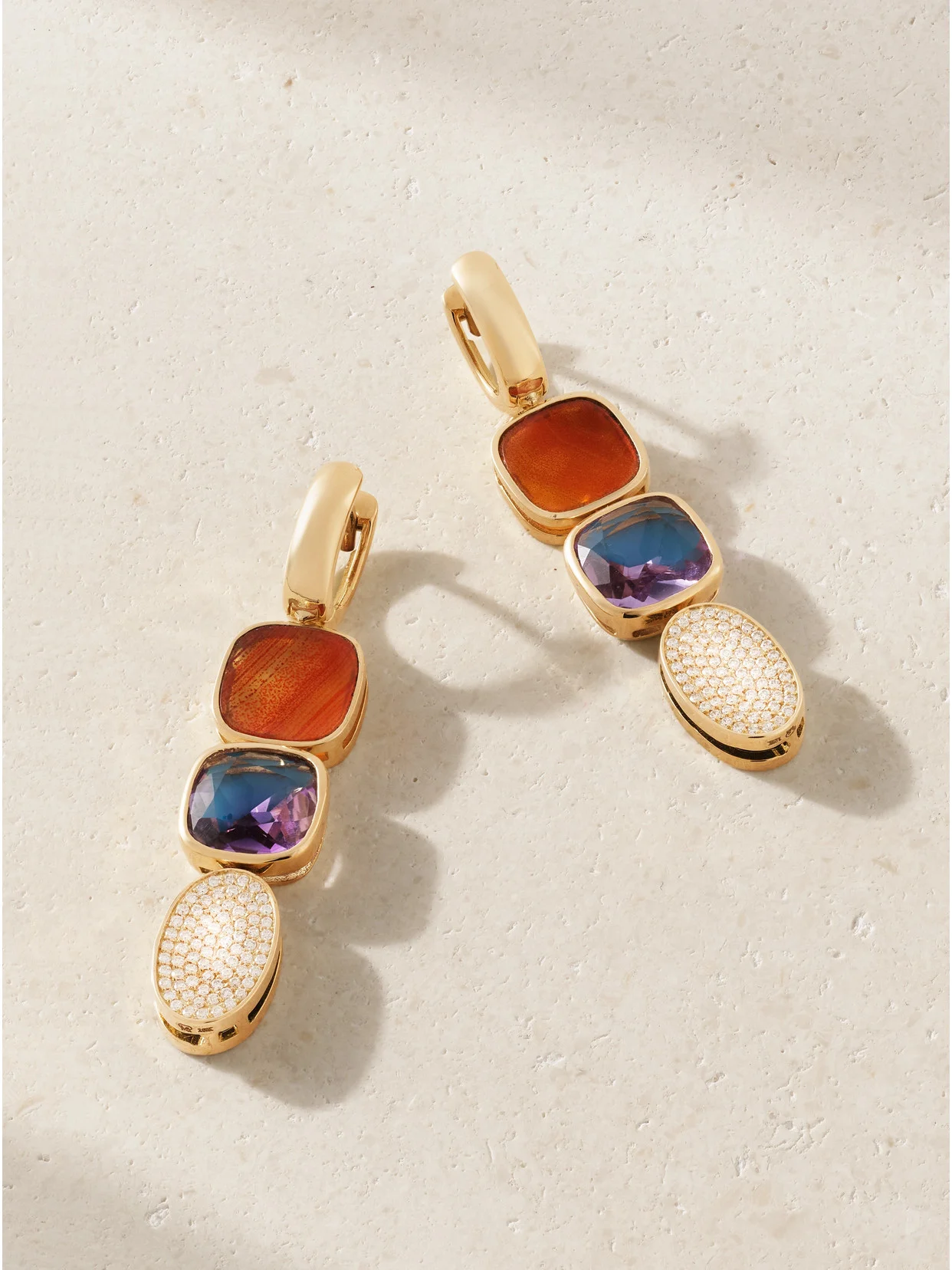 18-karat Gold Multi-stone Earrings - 1