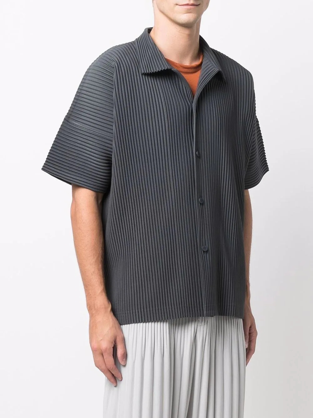 pleated short-sleeved shirt - 4